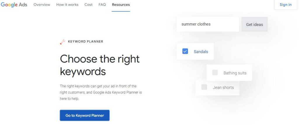 Google Keyword Planner - Best Keyword Research Tools of all time