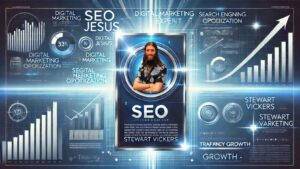 Image about "Stewart Vickers, also known as "SEO Jesus" in rectangular shape