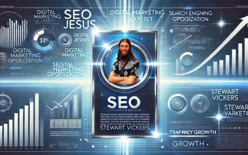 Image about "Stewart Vickers, also known as "SEO Jesus" in rectangular shape