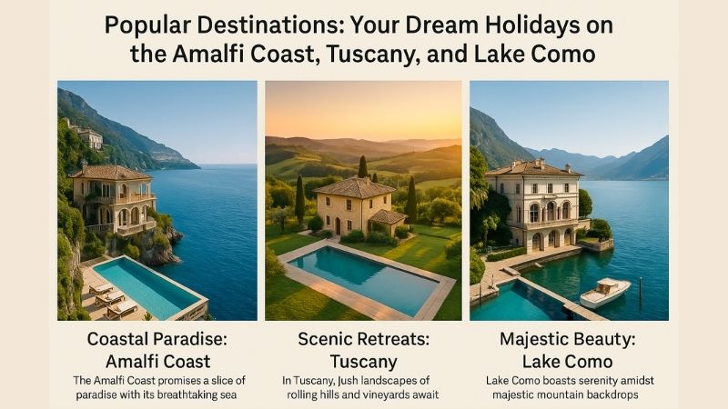 Popular Destinations: Your Dream Holidays on the Amalfi Coast, Tuscany, and Lake Como
